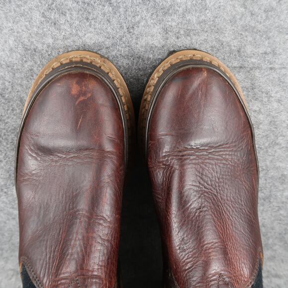Georgia Giant Boots Mens 9.5 Leather Slip On Chelsea Brown Oil Resistant Casual main image 9